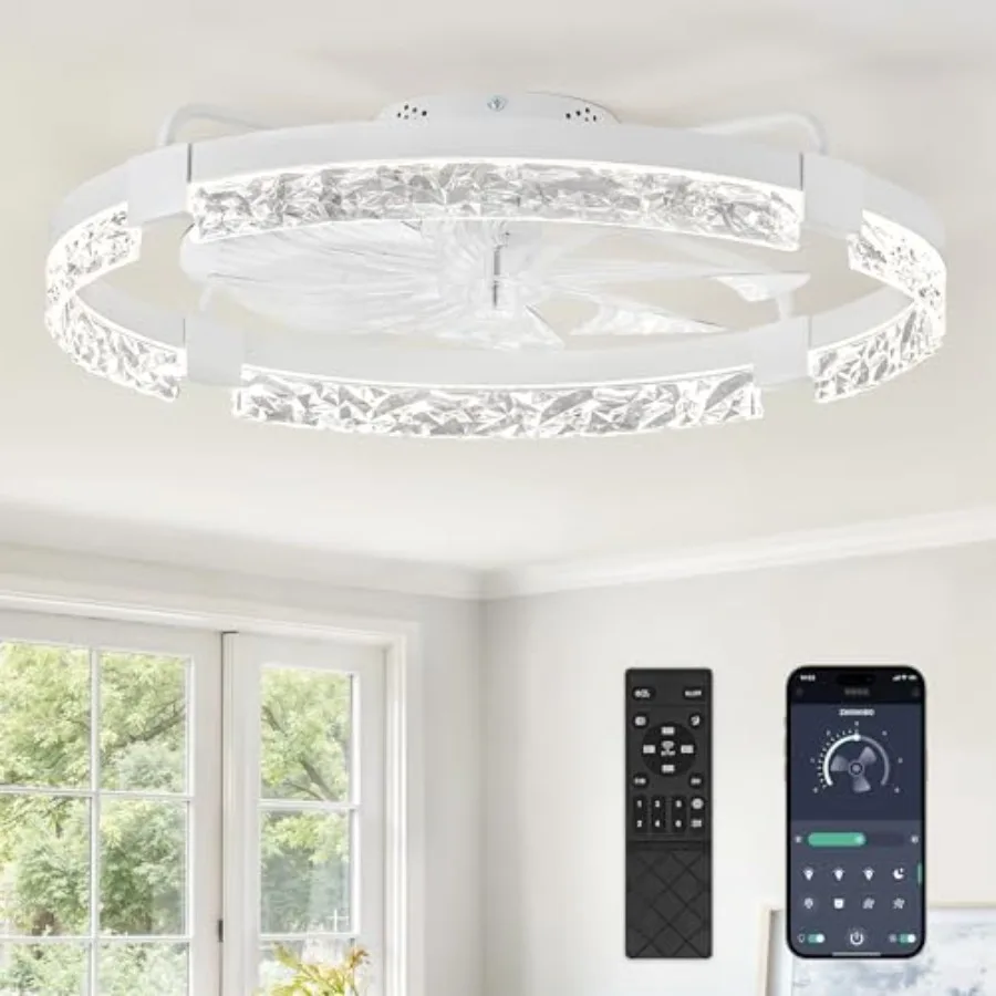 Ceiling Fans with Lights 24 inch Low Profile Ceiling Fan with Light and Remote 3CCT Dimmable Modern Flush Mount Bladeless Fan L
Ceiling Fans with Lights 24 inch Low Profile Ceiling Fan with Light and Remote 3CCT Dimmable Modern Flush Mount Bladeless Fan L