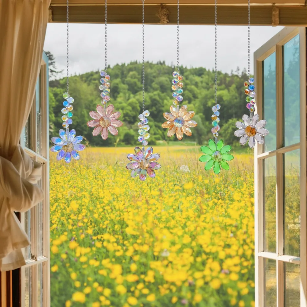 6 Color Glass Crystal Pendant Indoor Window Rainbow Maker Sunflower Sun Catcher Ornament Christmas Gift Yard Garden Decorations
6 Color Glass Crystal Pendant Indoor Window Rainbow Maker Sunflower Sun Catcher Ornament Christmas Gift Yard Garden Decorations