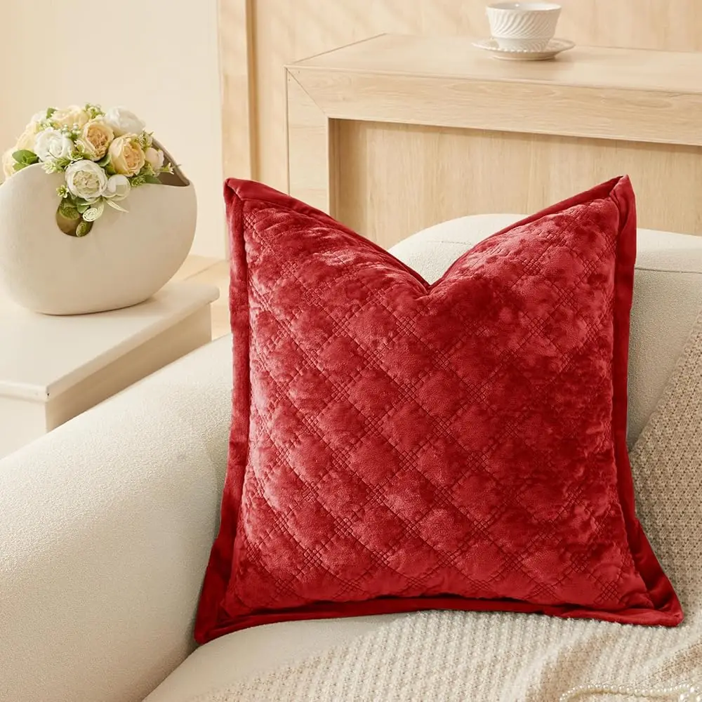 1 Piece 18X18 Pillow Cover Red Velvet Quilted Farmhouse Square Cushion Cover Soft Decorative Texture Pillow Cover For Couch
1 Piece 18X18 Pillow Cover Red Velvet Quilted Farmhouse Square Cushion Cover Soft Decorative Texture Pillow Cover For Couch