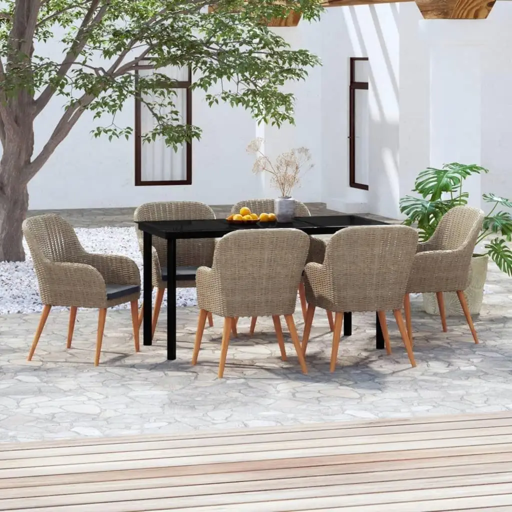 Rustic Garden Dining Set Brown Black Modern Outdoor Furniture
Rustic Garden Dining Set Brown Black Modern Outdoor Furniture