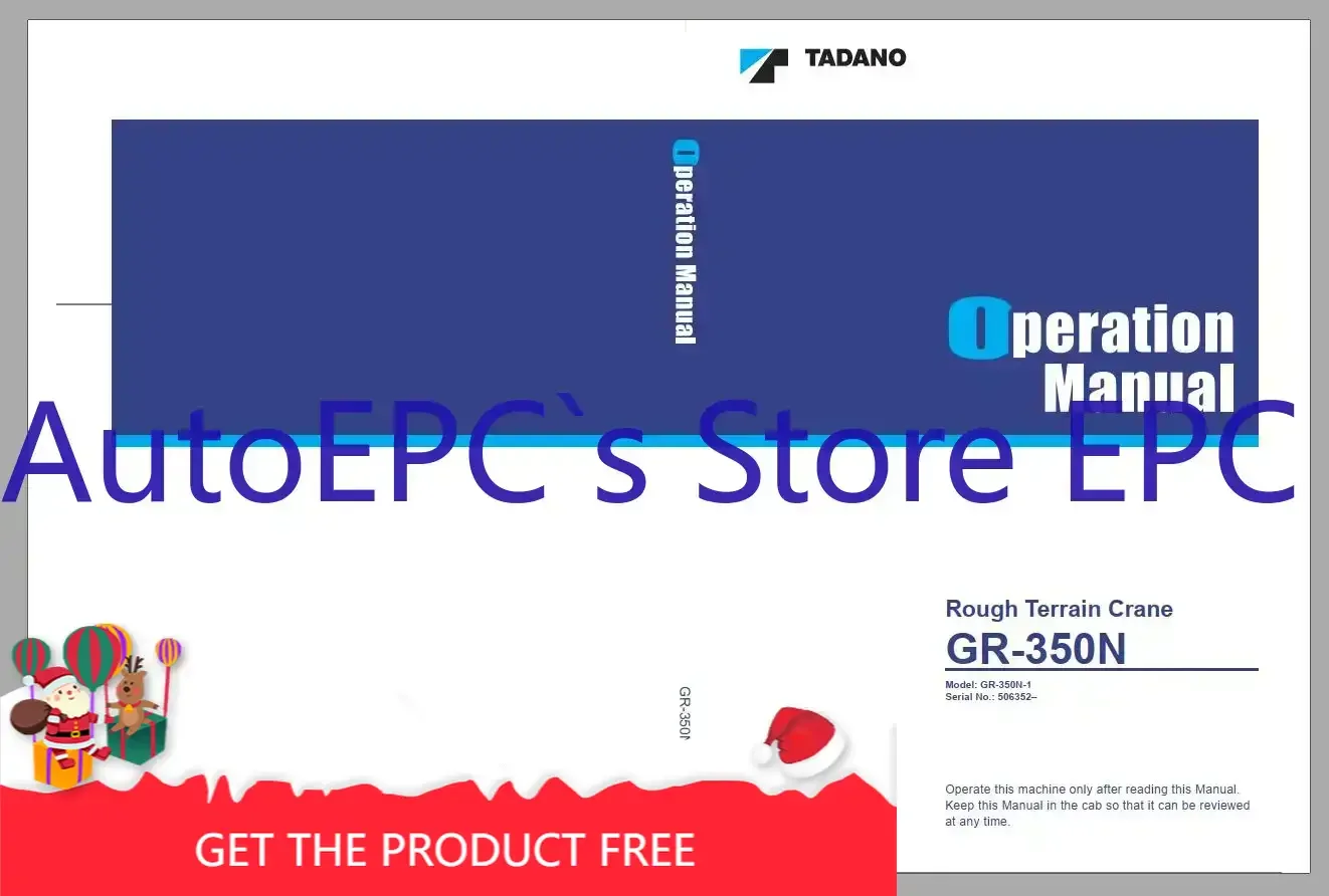 AutoEPC Tadano Mobile Crane 2021 DVD GR,GT,TC,TL,TT,TR Series All Model Operator & Maintenance Manual
AutoEPC Tadano Mobile Crane 2021 DVD GR,GT,TC,TL,TT,TR Series All Model Operator & Maintenance Manual