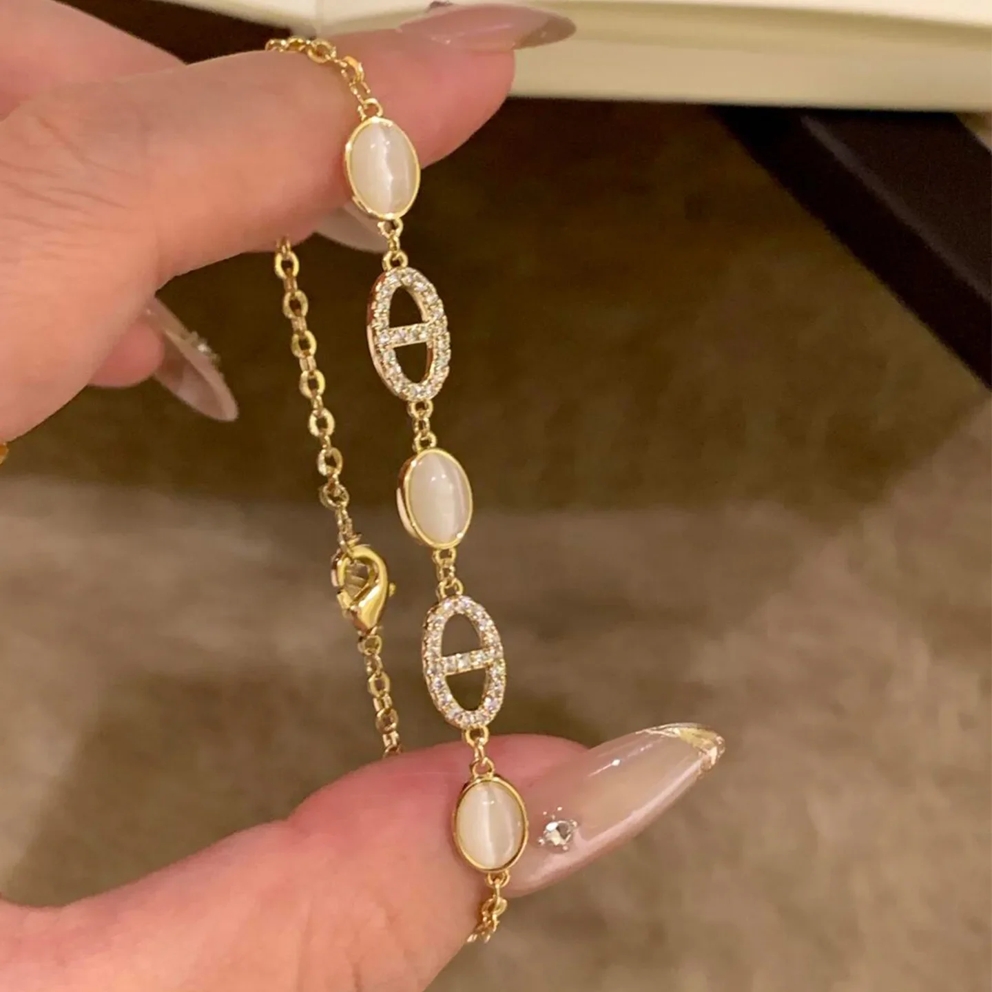 New Oval Link CZ Bracelet Dainty Unique Adjustable Stackable Everyday Jewelry Gift for Women
New Oval Link CZ Bracelet Dainty Unique Adjustable Stackable Everyday Jewelry Gift for Women
