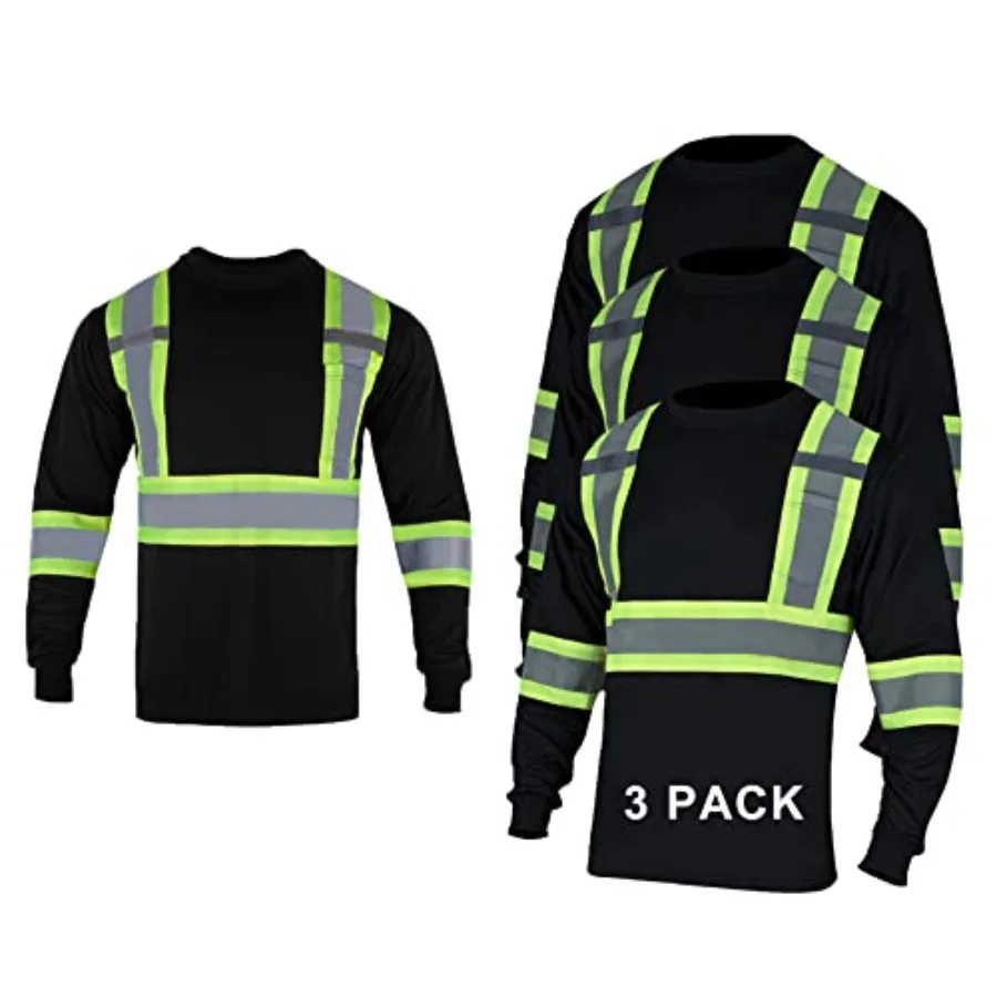 FONIRRA High Visibility Shirts for Men 3 Pack Reflective ANSI Class Hi Vis Safety Construction Work T Shirt Long Sleeves
FONIRRA High Visibility Shirts for Men 3 Pack Reflective ANSI Class Hi Vis Safety Construction Work T Shirt Long Sleeves