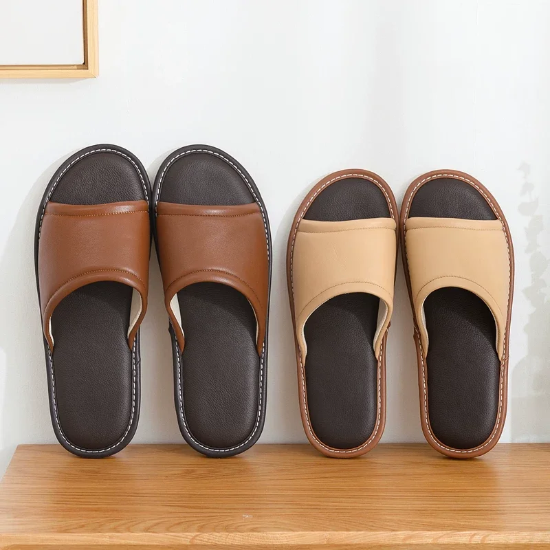 Women's Summer Genuine Leather Slippers – Soft Sole Non-Slip Cowhide Sandals for Indoor Home Use, Men's & Women's House Shoes
Women's Summer Genuine Leather Slippers – Soft Sole Non-Slip Cowhide Sandals for Indoor Home Use, Men's & Women's House Shoes