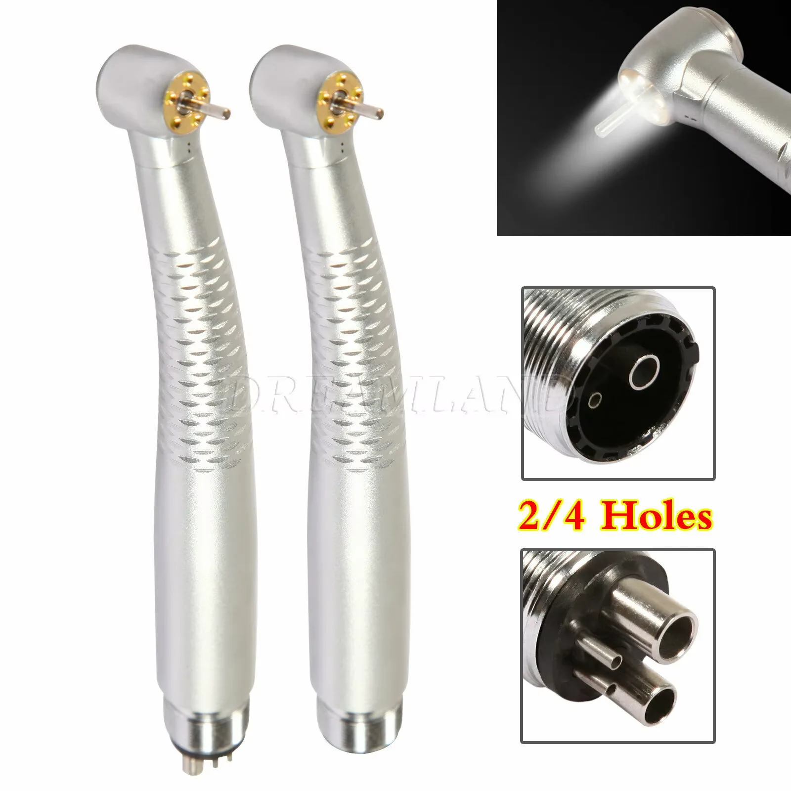 Dental High Speed Fiber Optic 5Bulb Lights LED E-Generator Air & Water sprays Handpiece 2/4 Holes Fit Nsk
Dental High Speed Fiber Optic 5Bulb Lights LED E-Generator Air & Water sprays Handpiece 2/4 Holes Fit Nsk