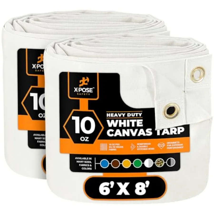 Canvas Tarp - 10oz Canvas Tarps Heavy Duty Water Resist with Brass Grommets- Multipurpose Outdoor Tarpaulin for Camping, Canopy
Canvas Tarp - 10oz Canvas Tarps Heavy Duty Water Resist with Brass Grommets- Multipurpose Outdoor Tarpaulin for Camping, Canopy