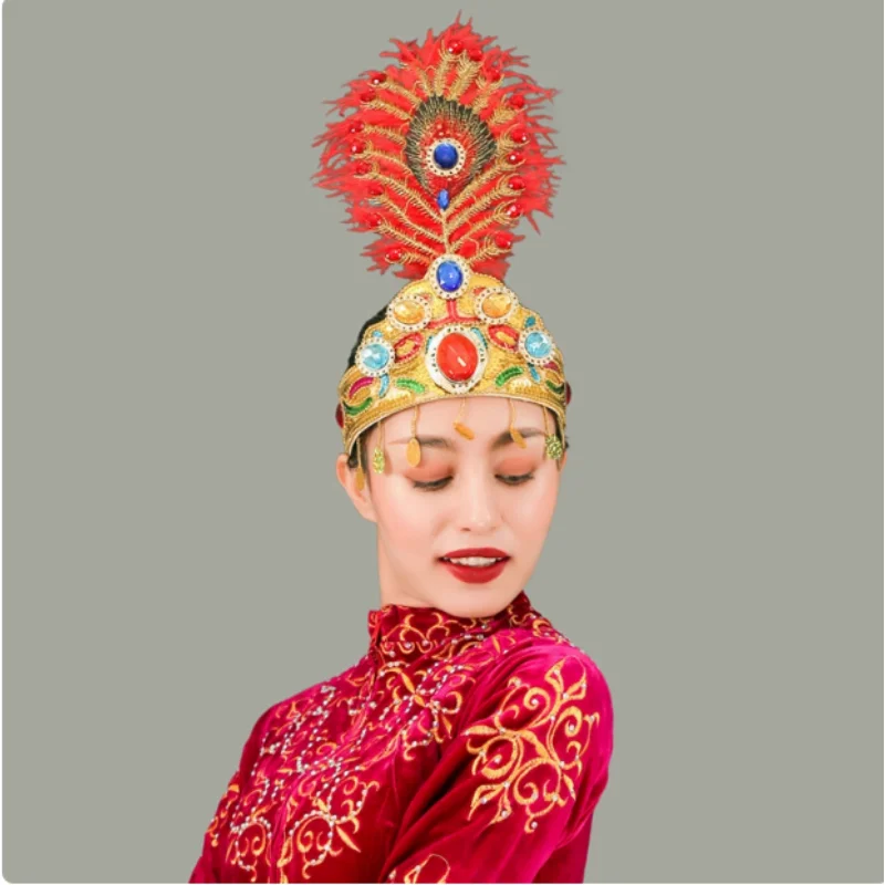 China Xinjiang Uyghur Dance Adjustable Small Flower Hat Feather With Diamond Headwear
China Xinjiang Uyghur Dance Adjustable Small Flower Hat Feather With Diamond Headwear