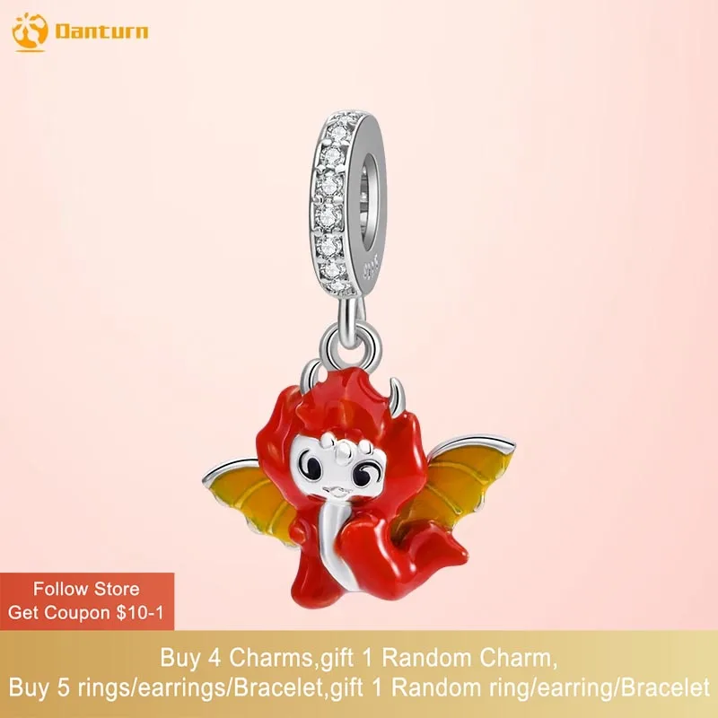 Danturn 925 Sterling Silver Beads Lively and Cute Fire Dragon Dangle fit Snake Chain Bracelets Fashion Women Jewelry Making
Danturn 925 Sterling Silver Beads Lively and Cute Fire Dragon Dangle fit Snake Chain Bracelets Fashion Women Jewelry Making
