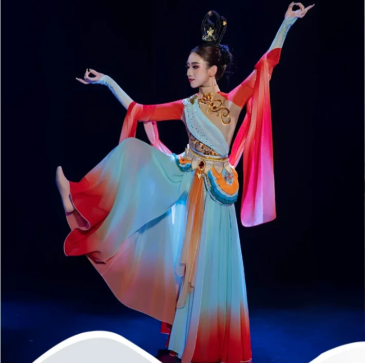 Eastern Woman Dunhuang Flying Sky Exotic Dance Costume New Goddess Classical Temperament Dance
Eastern Woman Dunhuang Flying Sky Exotic Dance Costume New Goddess Classical Temperament Dance