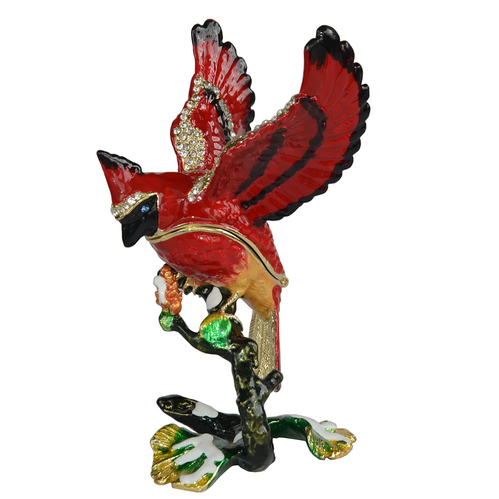 Bejeweled Cardinal on Branch Trinket Box with Crystals Enamel, Hand Painted Collectible Gifts
Bejeweled Cardinal on Branch Trinket Box with Crystals Enamel, Hand Painted Collectible Gifts