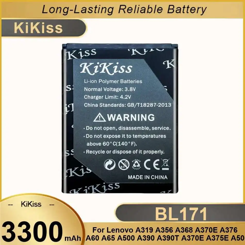 Аккумулятор для мобильного телефона Lenovo A319 A356 A368 A370e A376 A60 A65 A500 A390 A390T A370E A375E A50 Высокая емкость 3300 мАч BL171
Аккумулятор для мобильного телефона Lenovo A319 A356 A368 A370e A376 A60 A65 A500 A390 A390T A370E A375E A50 Высокая емкость 3300 мАч BL171