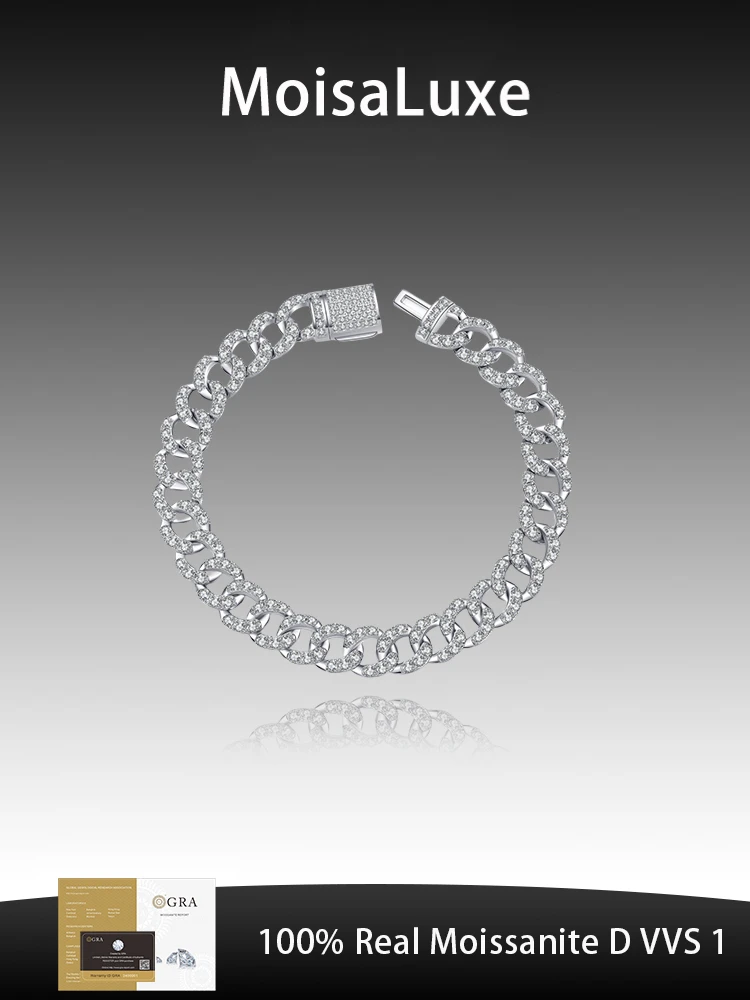 MoisaLuxe Official Store Moissanite Plata Sterling 925 Silver Men's And Women's Couples Bracelets Cuban Chain Fashion Jewelry
MoisaLuxe Official Store Moissanite Plata Sterling 925 Silver Men's And Women's Couples Bracelets Cuban Chain Fashion Jewelry