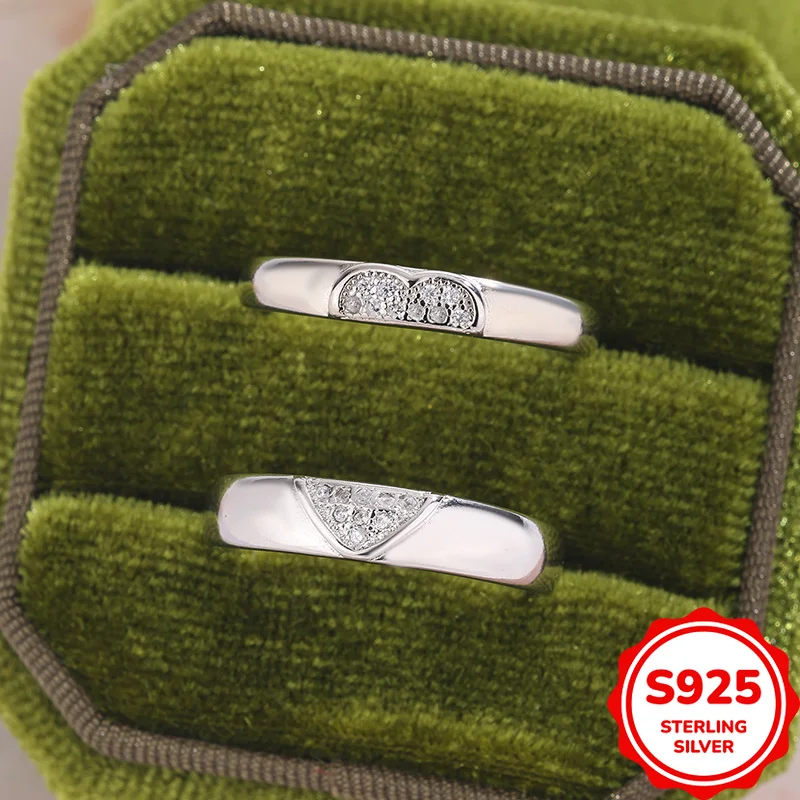 Fashionable and Simple Genuine S925 Silver Creative Stitching Full Diamond Heart-shaped Couple Ring
Fashionable and Simple Genuine S925 Silver Creative Stitching Full Diamond Heart-shaped Couple Ring