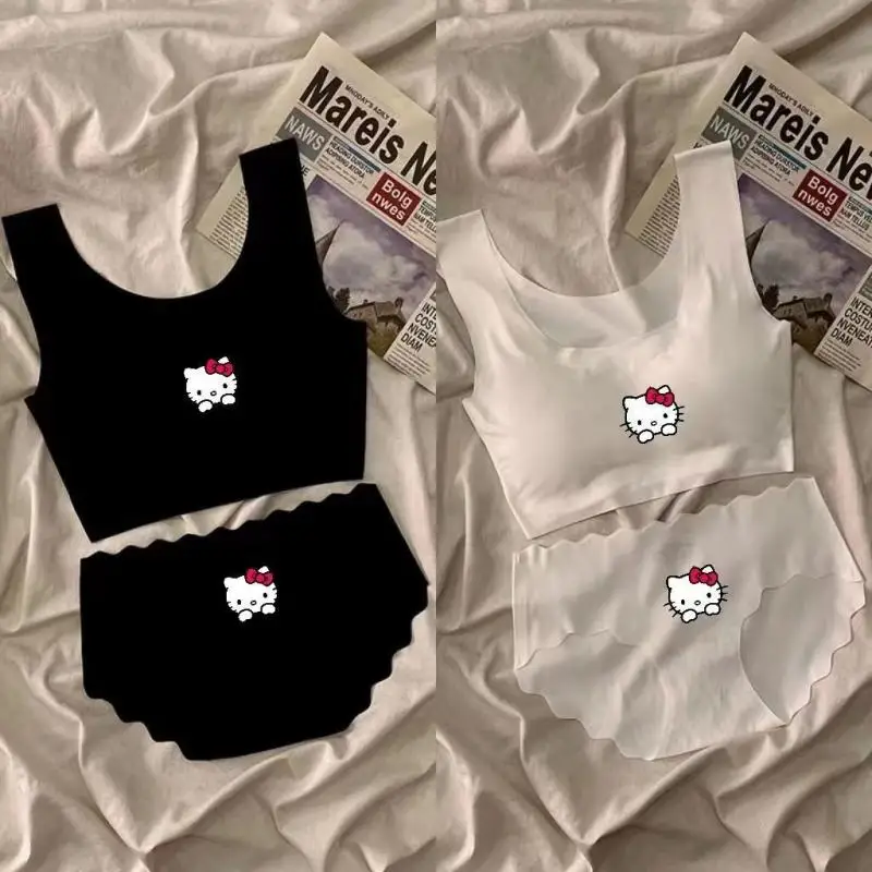 Комплект нижнего белья Kawaii Sanrio, бюстгальтер Hello Kitty, нижнее белье с аниме мультяшным принтом без бретелек, мягкий дышащий Шелковый бюстгальтер для девушек
Комплект нижнего белья Kawaii Sanrio, бюстгальтер Hello Kitty, нижнее белье с аниме мультяшным принтом без бретелек, мягкий дышащий Шелковый бюстгальтер для девушек