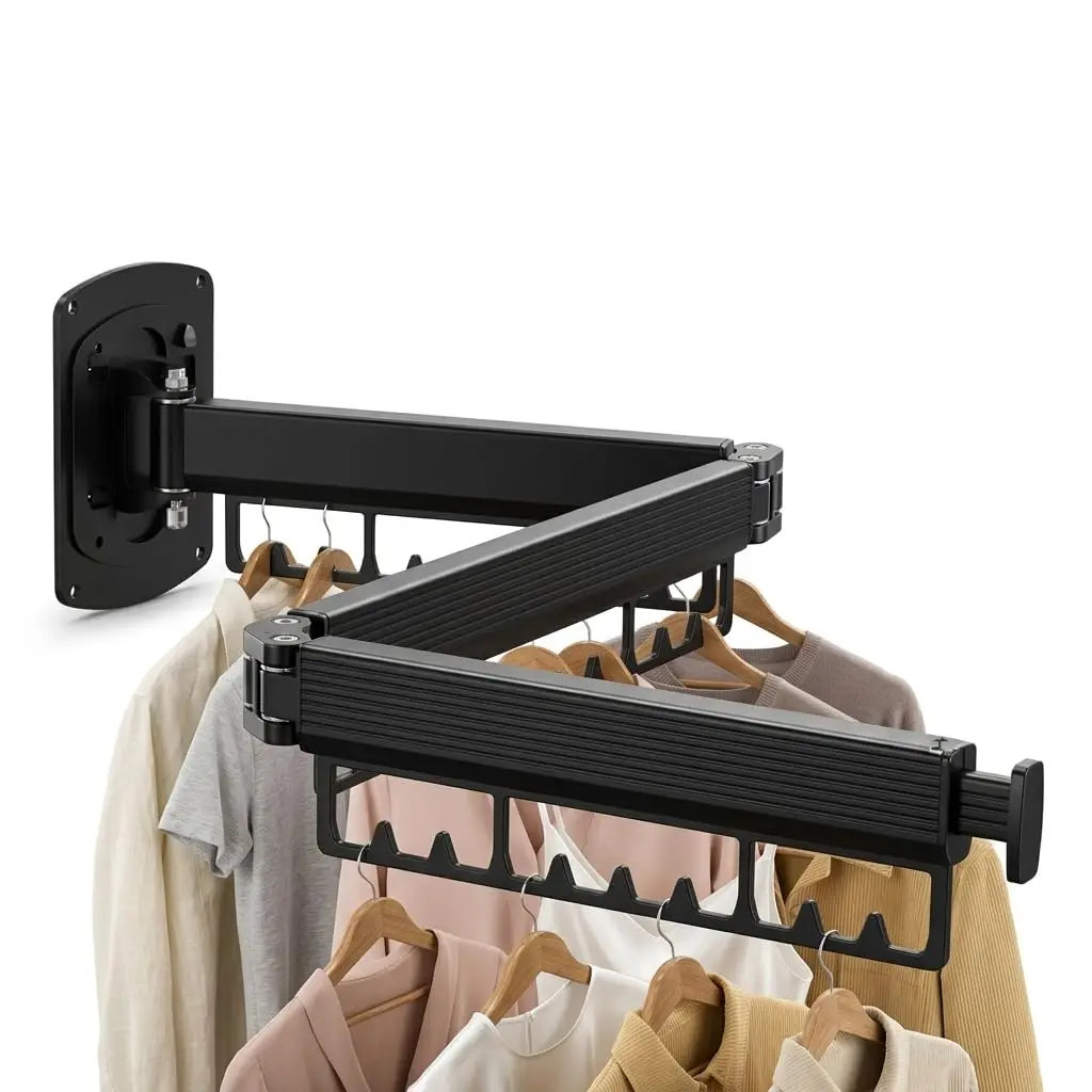 Wall Mounted 3-Fold Retractable Clothes Drying Rack Space Saving Aluminum Hanger For Balcony Bathroom Indoor Outdoor
Wall Mounted 3-Fold Retractable Clothes Drying Rack Space Saving Aluminum Hanger For Balcony Bathroom Indoor Outdoor
