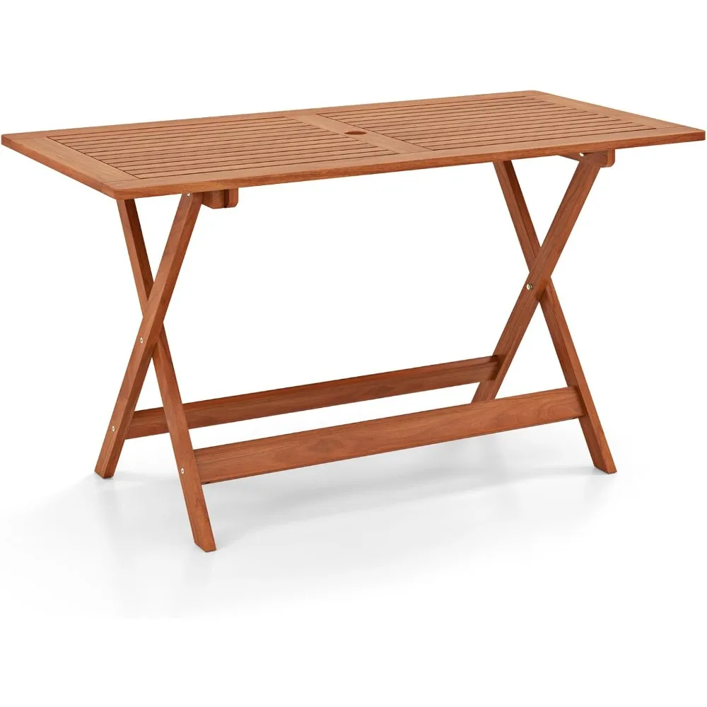 Outdoor Dining Table, Solid Wood Long Outdoor Tables with 2" Umbrella Hole & X-Shaped Support Legs, Patio Table for Porch Balcon
Outdoor Dining Table, Solid Wood Long Outdoor Tables with 2" Umbrella Hole & X-Shaped Support Legs, Patio Table for Porch Balcon