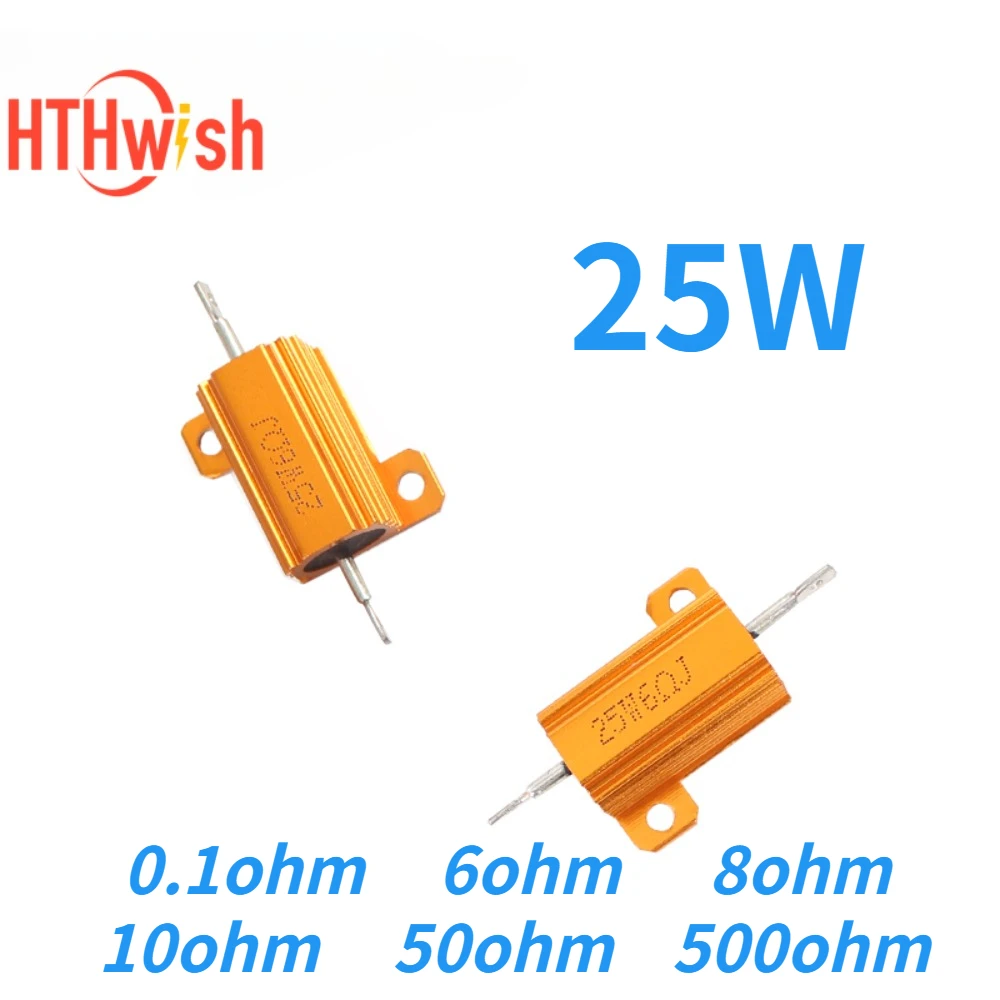 1PC 25W Aluminum Power Metal Shell Case Wirewound Resistor 0.1ohm 6ohm 8ohm 10ohm 50ohm 500ohm Resistance Load Resistor
1PC 25W Aluminum Power Metal Shell Case Wirewound Resistor 0.1ohm 6ohm 8ohm 10ohm 50ohm 500ohm Resistance Load Resistor
