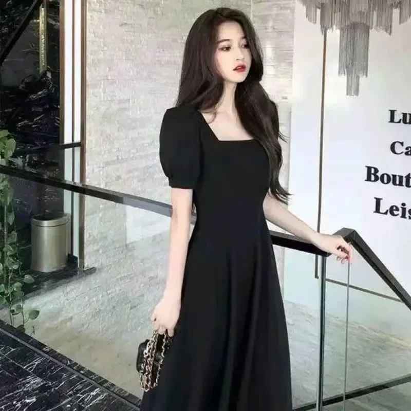 Slim Fit Women White Dress Bubble Sleeve Square Neck Light Wind Style Long Skirt Summer Casual Korean Style Black Dress
Slim Fit Women White Dress Bubble Sleeve Square Neck Light Wind Style Long Skirt Summer Casual Korean Style Black Dress