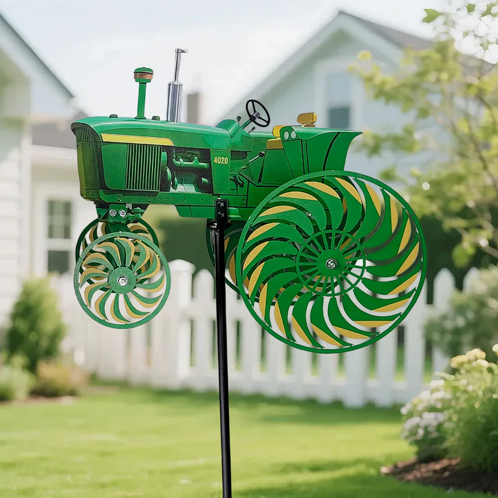 Tractor Wind Sculpture with Rotating Wheels Green Tractor Windmill Stake for Patio Yard Garden Gift for Friends Family
Tractor Wind Sculpture with Rotating Wheels Green Tractor Windmill Stake for Patio Yard Garden Gift for Friends Family