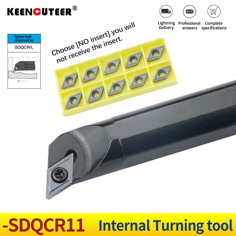 1pc S16Q-SDQCR11 S20R-SDQCR11 S25S-SDQCR11 Internal Turning Tool Holder DCMT Carbide Inserts Lathe Bar CNC Cutting Tools Set
1pc S16Q-SDQCR11 S20R-SDQCR11 S25S-SDQCR11 Internal Turning Tool Holder DCMT Carbide Inserts Lathe Bar CNC Cutting Tools Set