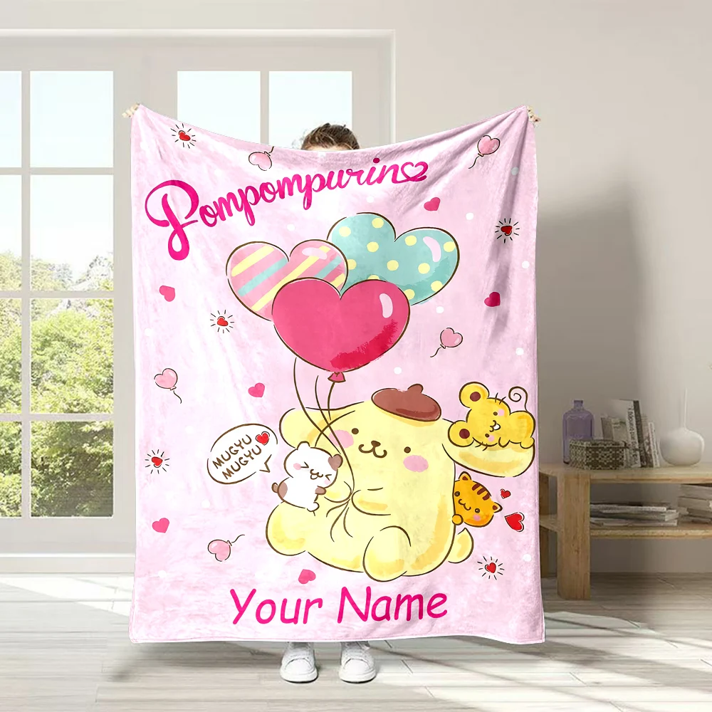 1PC Customized Name Personalized Blanket Sanrio Pom Pom Purin Print Adult Children Warm Comfortable Home Blanket Holiday Gifts
1PC Customized Name Personalized Blanket Sanrio Pom Pom Purin Print Adult Children Warm Comfortable Home Blanket Holiday Gifts