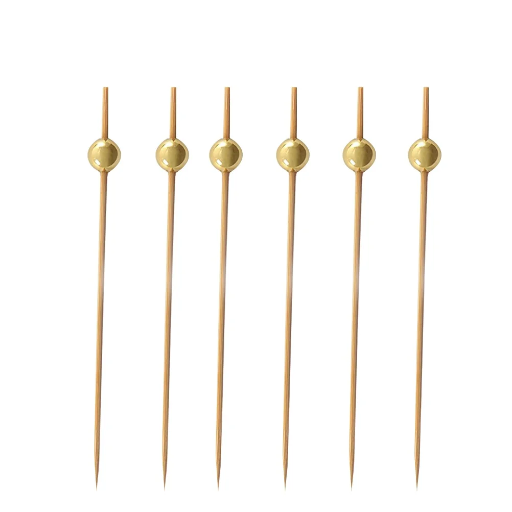 100 pcs Bamboo Cocktail Picks Fruit Sticks Golden Pearl Bar KTV Home Clubs Toothpick Fruits Mini Spoons Beverages Creative 
100 pcs Bamboo Cocktail Picks Fruit Sticks Golden Pearl Bar KTV Home Clubs Toothpick Fruits Mini Spoons Beverages Creative