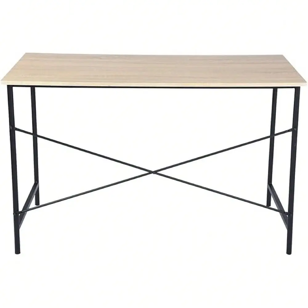 Computer Desk With Light Wood Top, 47.2 X 23.6 Writing Table, Black Metal Frame With Cross Brace, Minimalist Home Office Desk F
Computer Desk With Light Wood Top, 47.2 X 23.6 Writing Table, Black Metal Frame With Cross Brace, Minimalist Home Office Desk F