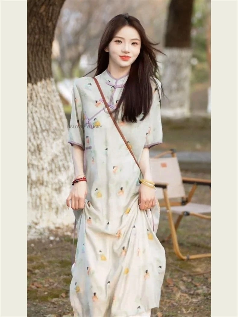 New Chinese Style Traditional Dress Improved Qipao Women Women Floral Vintage Cheongsam Elegant Jacquard Qipao
New Chinese Style Traditional Dress Improved Qipao Women Women Floral Vintage Cheongsam Elegant Jacquard Qipao