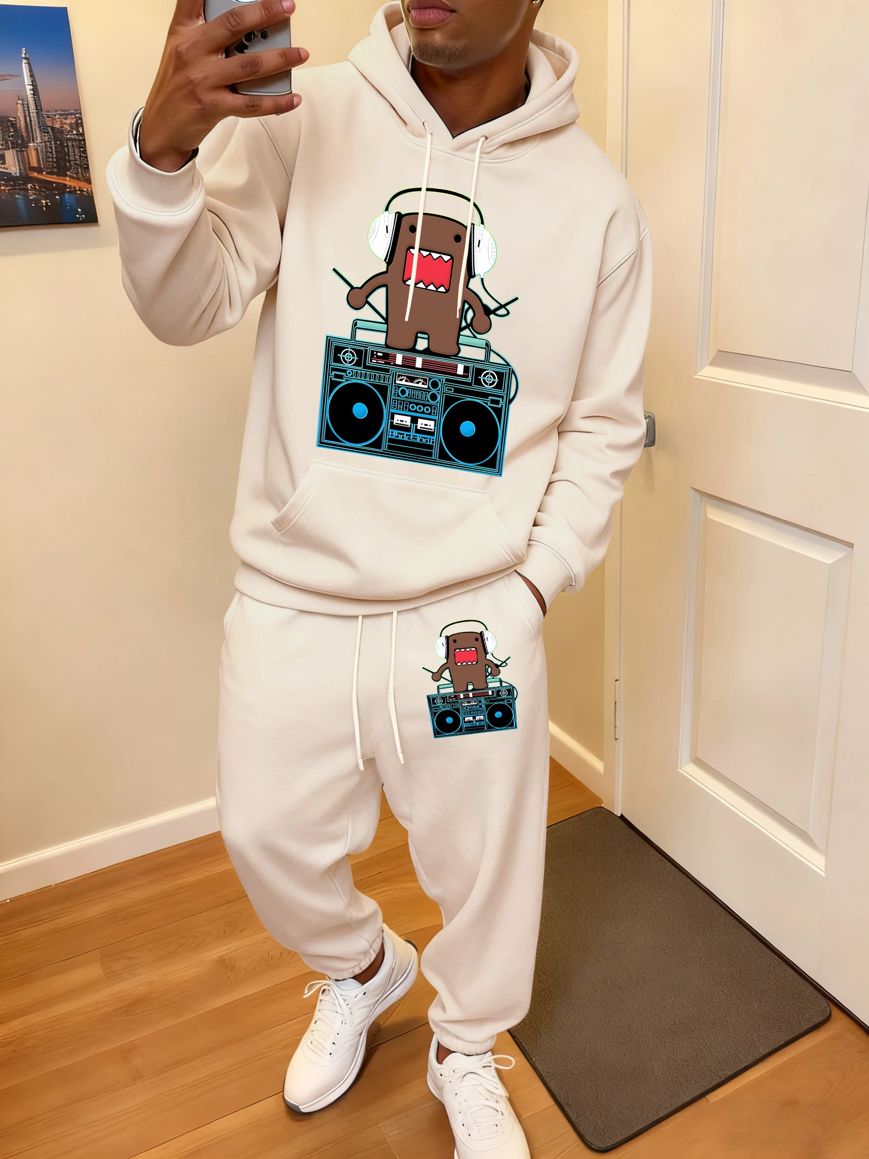 Cartoon Animal Standing On The Radio Print Men Hoody Set Street Casual Sweatshirt Suit Basic Loose Sweatpants Fleece Comfy Pants
Cartoon Animal Standing On The Radio Print Men Hoody Set Street Casual Sweatshirt Suit Basic Loose Sweatpants Fleece Comfy Pants