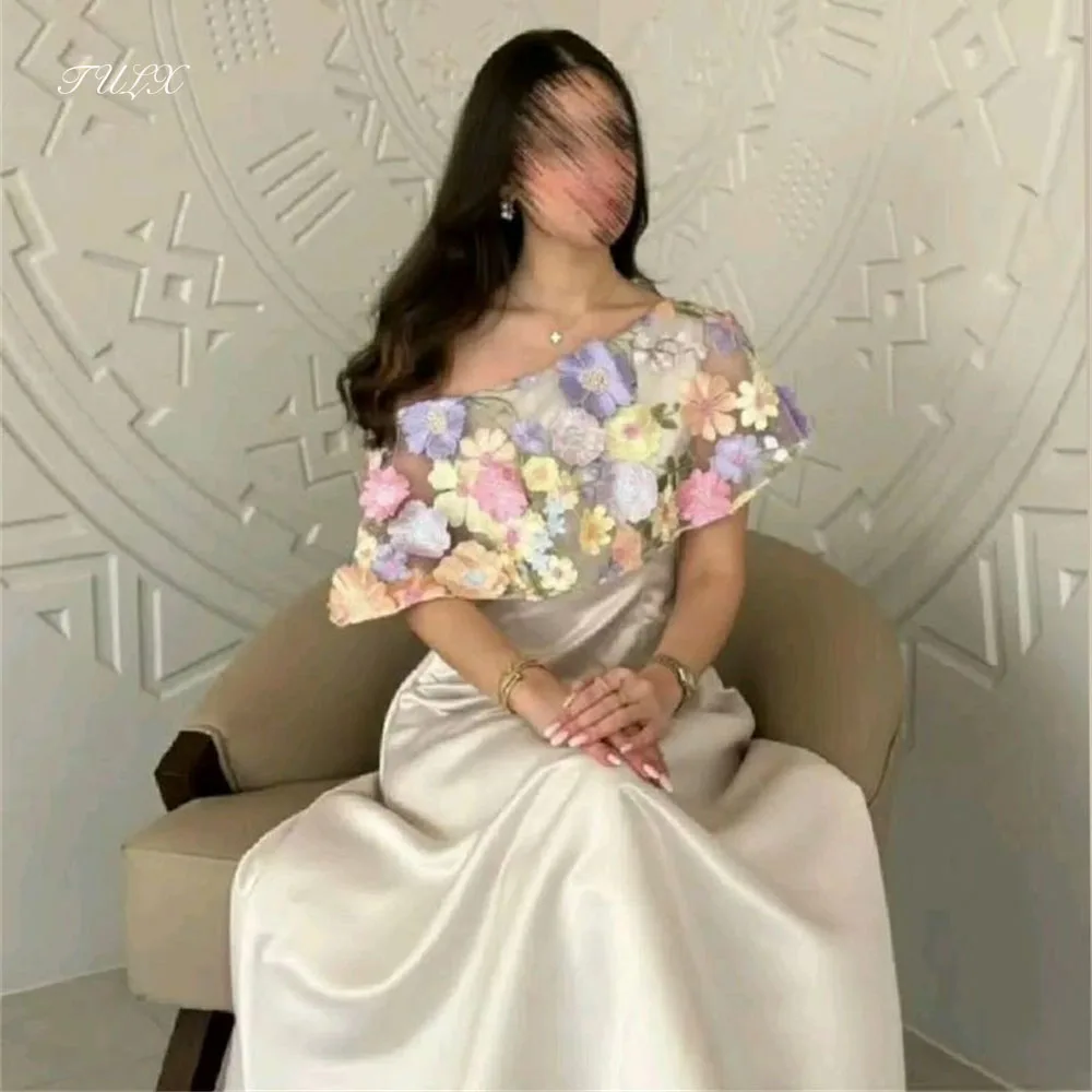 TULX Elegant Satin Evening Dress Luxury Lace Flower Shawl Party Dress A line Ankle Length Arabo Formal Event Dress Customized
TULX Elegant Satin Evening Dress Luxury Lace Flower Shawl Party Dress A line Ankle Length Arabo Formal Event Dress Customized