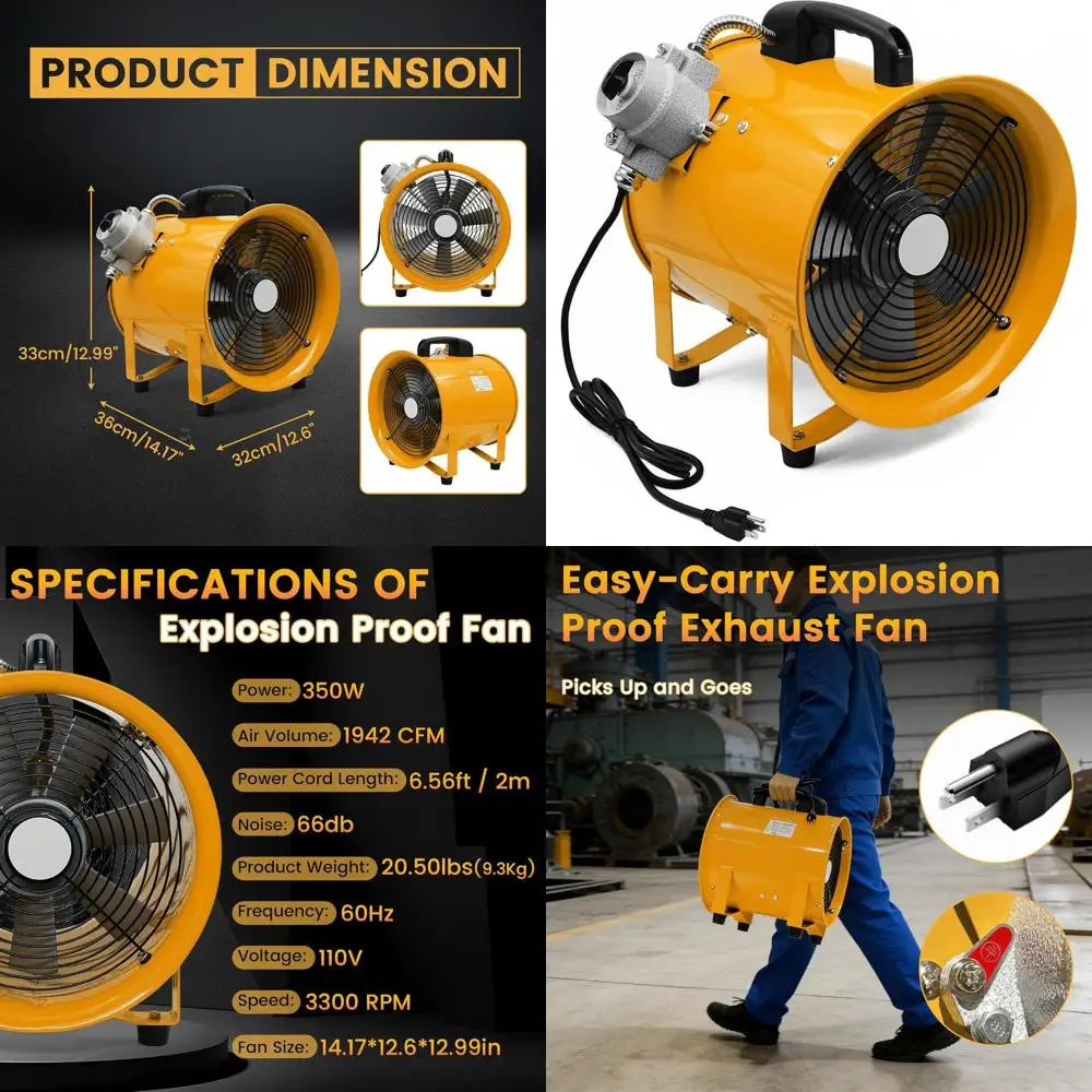 Portable Industrial 350W 1942CM Utility Blower for Ventilation and Exhausting
Portable Industrial 350W 1942CM Utility Blower for Ventilation and Exhausting