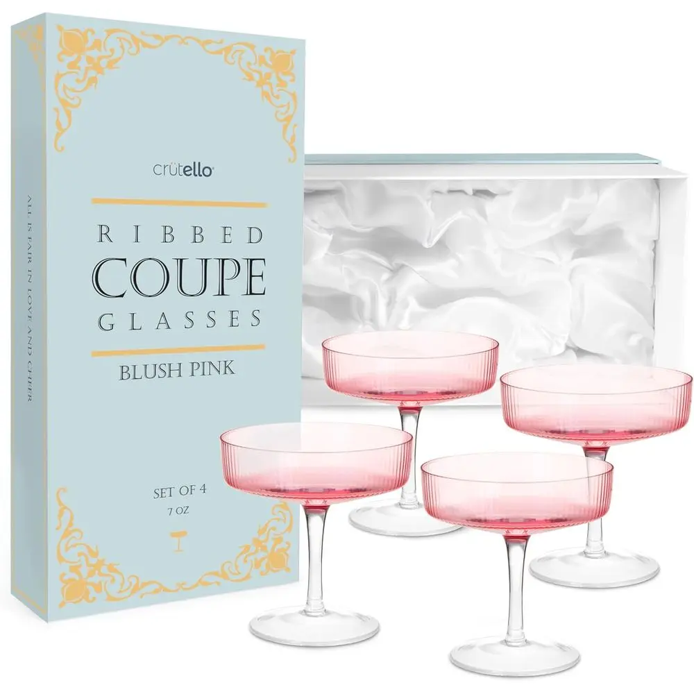 Набор из 4 розовых винтажных коктейльных бокалов объемом 7 унций, ребристые стеклянные бокалы для шампанского, мартини, манхэттена, космополитена, спритца и фрэш-напитков.
Набор из 4 розовых винтажных коктейльных бокалов объемом 7 унций, ребристые стеклянные бокалы для шампанского, мартини, манхэттена, космополитена, спритца и фрэш-напитков.