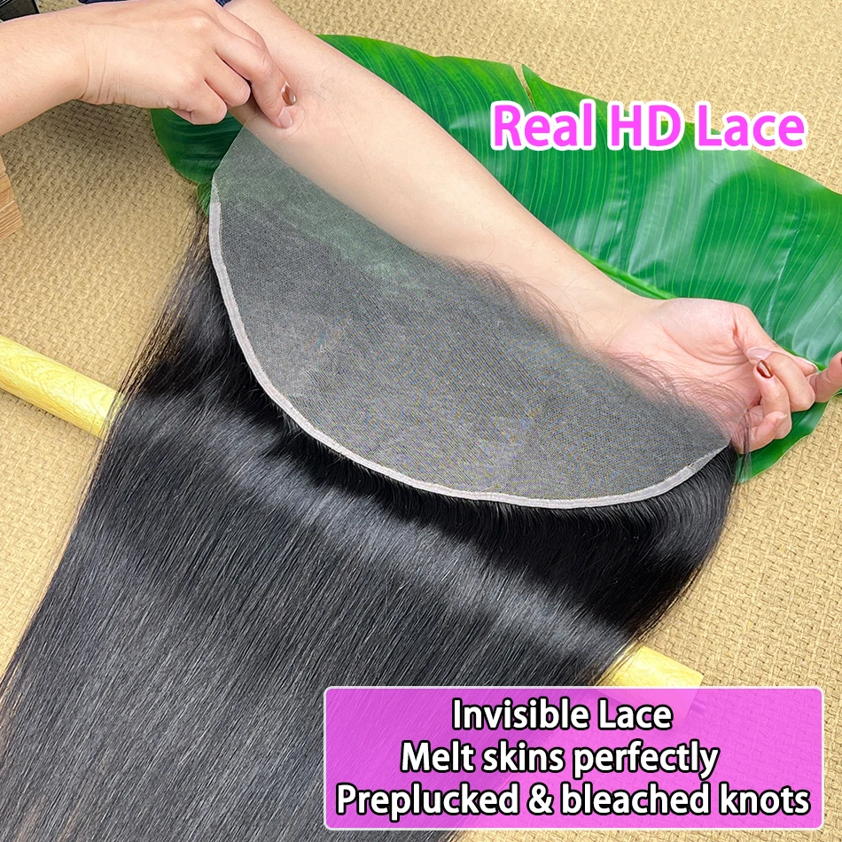 Straight 13x6 HD Lace Frontal 100% Human Hair #1B Natural Black Color Preplucked Bleached Knots Invisible Lace Vietnamese Hair
Straight 13x6 HD Lace Frontal 100% Human Hair #1B Natural Black Color Preplucked Bleached Knots Invisible Lace Vietnamese Hair