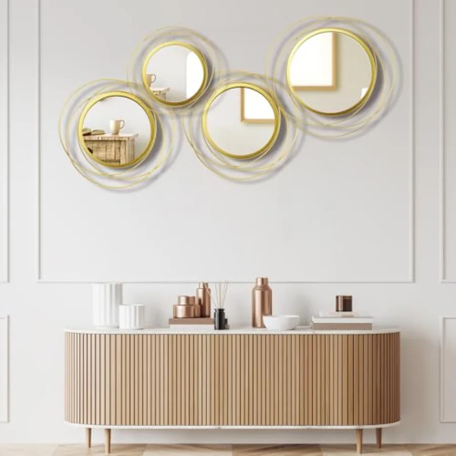 4 Pcs Decorative Wall Mirror Round Modern Circle Mounted Mirror Metal Wall Art Decor for Bedroom Living Room Entryway Dining Ro
4 Pcs Decorative Wall Mirror Round Modern Circle Mounted Mirror Metal Wall Art Decor for Bedroom Living Room Entryway Dining Ro
