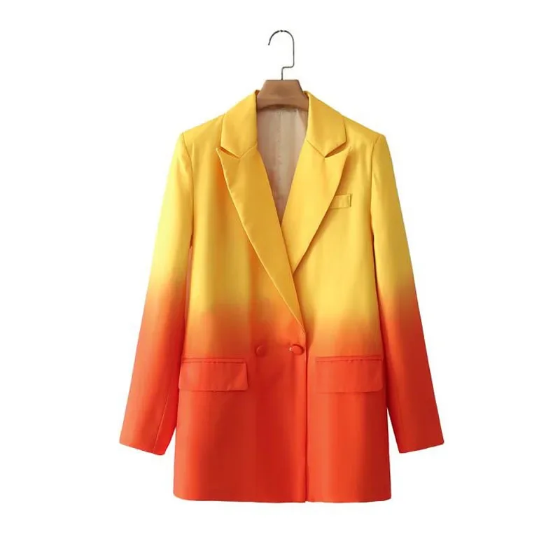 Korean Tie-dye Gradient Women Suit Jacket Spring Notched Collar Notched Collar Long Sleeve Double-breasted Female Blazers Coat
Korean Tie-dye Gradient Women Suit Jacket Spring Notched Collar Notched Collar Long Sleeve Double-breasted Female Blazers Coat