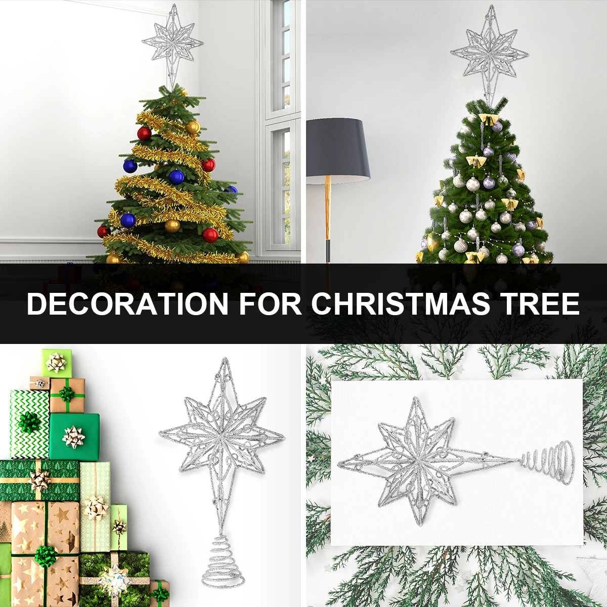 Metal Star Tree Topper for Christmas Decor No Lights Wrought Iron Holiday Home Party Festival Treetop Ornament
Metal Star Tree Topper for Christmas Decor No Lights Wrought Iron Holiday Home Party Festival Treetop Ornament