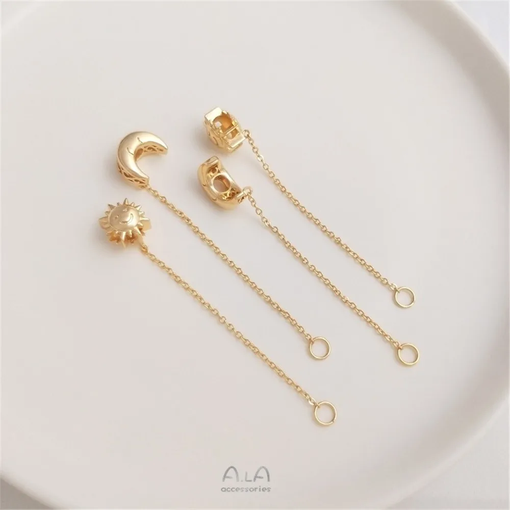 14K Gold Moon Sun Large Hole Bead Hanging Chain Diy Beaded Bracelet Beadproof Fashion Jewelry Sand Gold Accessories
14K Gold Moon Sun Large Hole Bead Hanging Chain Diy Beaded Bracelet Beadproof Fashion Jewelry Sand Gold Accessories