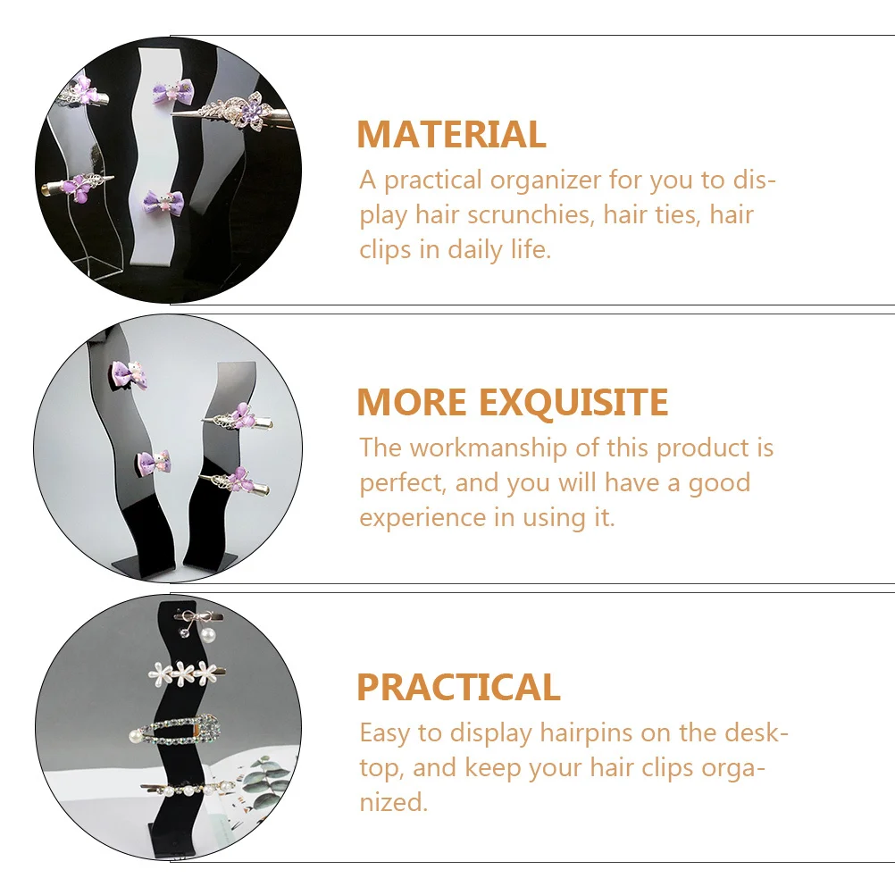 3Pcs Acrylic Hair Clip Organizers S-Shaped Barrettes Stand for Hairpin Display Rack Holder Storage Household Accessories Black
3Pcs Acrylic Hair Clip Organizers S-Shaped Barrettes Stand for Hairpin Display Rack Holder Storage Household Accessories Black