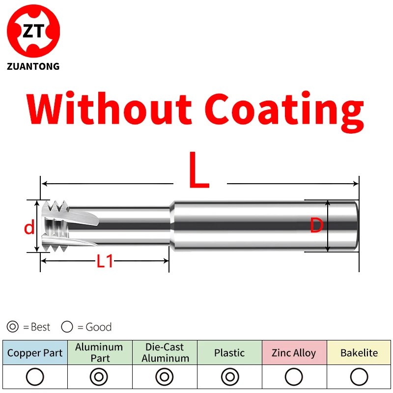 ZUANTONG 1PCS CNC Carbide Tungsten Steel Three Row Thread Milling cutter M1M1.2 M1.6 M2 M2.5 M3 M4 M5M6M8M10M12-M24 mills Cutter
ZUANTONG 1PCS CNC Carbide Tungsten Steel Three Row Thread Milling cutter M1M1.2 M1.6 M2 M2.5 M3 M4 M5M6M8M10M12-M24 mills Cutter