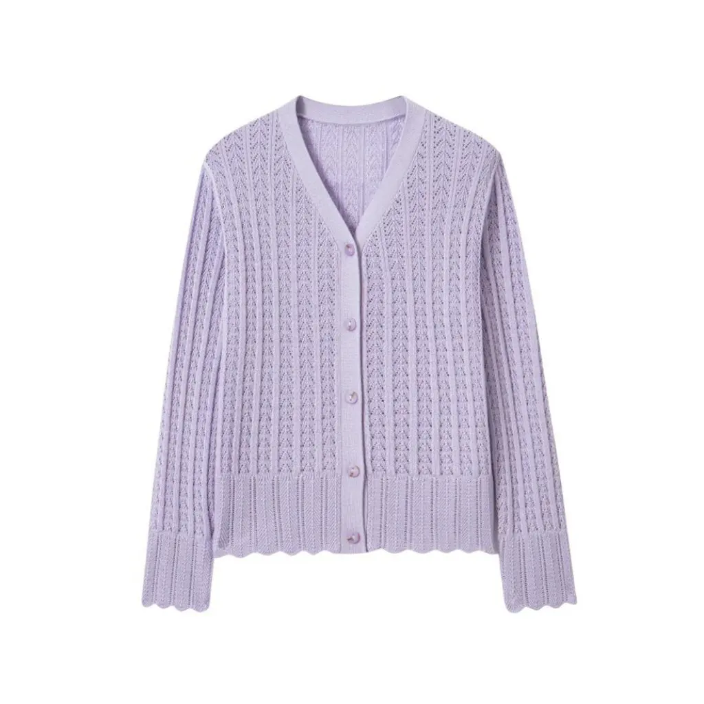 Basulan Women's Wool Knitted Cardigan V Neck Sweater Jacket Jacquard Design Cut out Detail Early Autumn Top
Basulan Women's Wool Knitted Cardigan V Neck Sweater Jacket Jacquard Design Cut out Detail Early Autumn Top