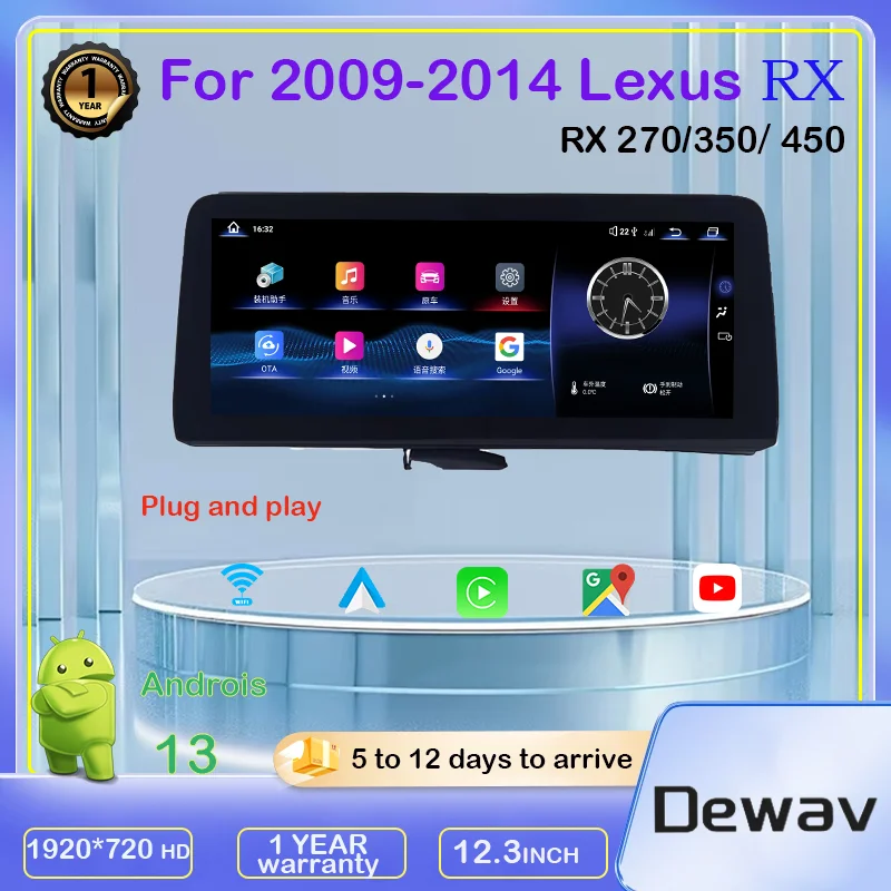 12.3 “Android 13 For Lexus RX RX270 RX350 450 CarPlay 2009-2014 Reserved OEM Menu Car Radio Multimedia Video Player
12.3 “Android 13 For Lexus RX RX270 RX350 450 CarPlay 2009-2014 Reserved OEM Menu Car Radio Multimedia Video Player