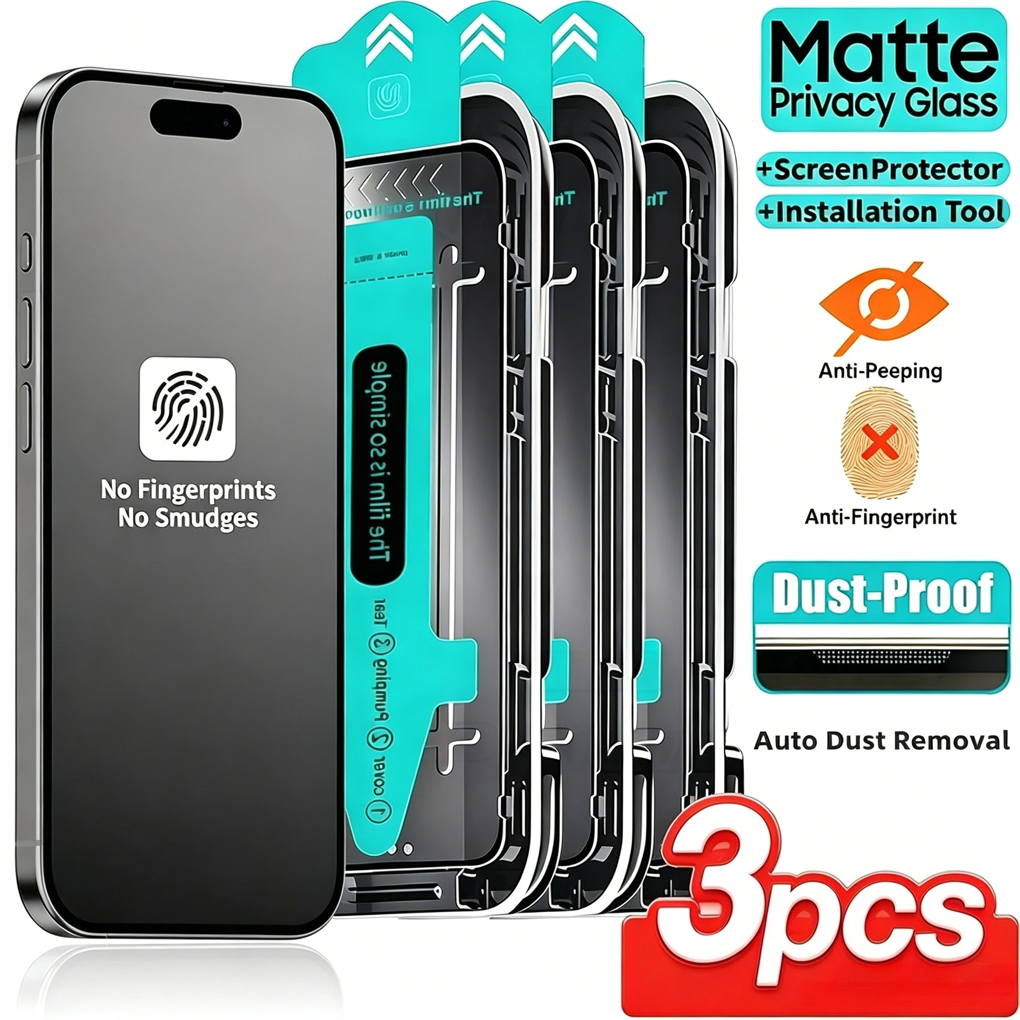 Oleophobic Dust Free Easy Installation Matte Privacy Screen Protector For iPhone 16 17 Pro Max 15 12 13 14 Pro Max Air 16e Glass
Oleophobic Dust Free Easy Installation Matte Privacy Screen Protector For iPhone 16 17 Pro Max 15 12 13 14 Pro Max Air 16e Glass