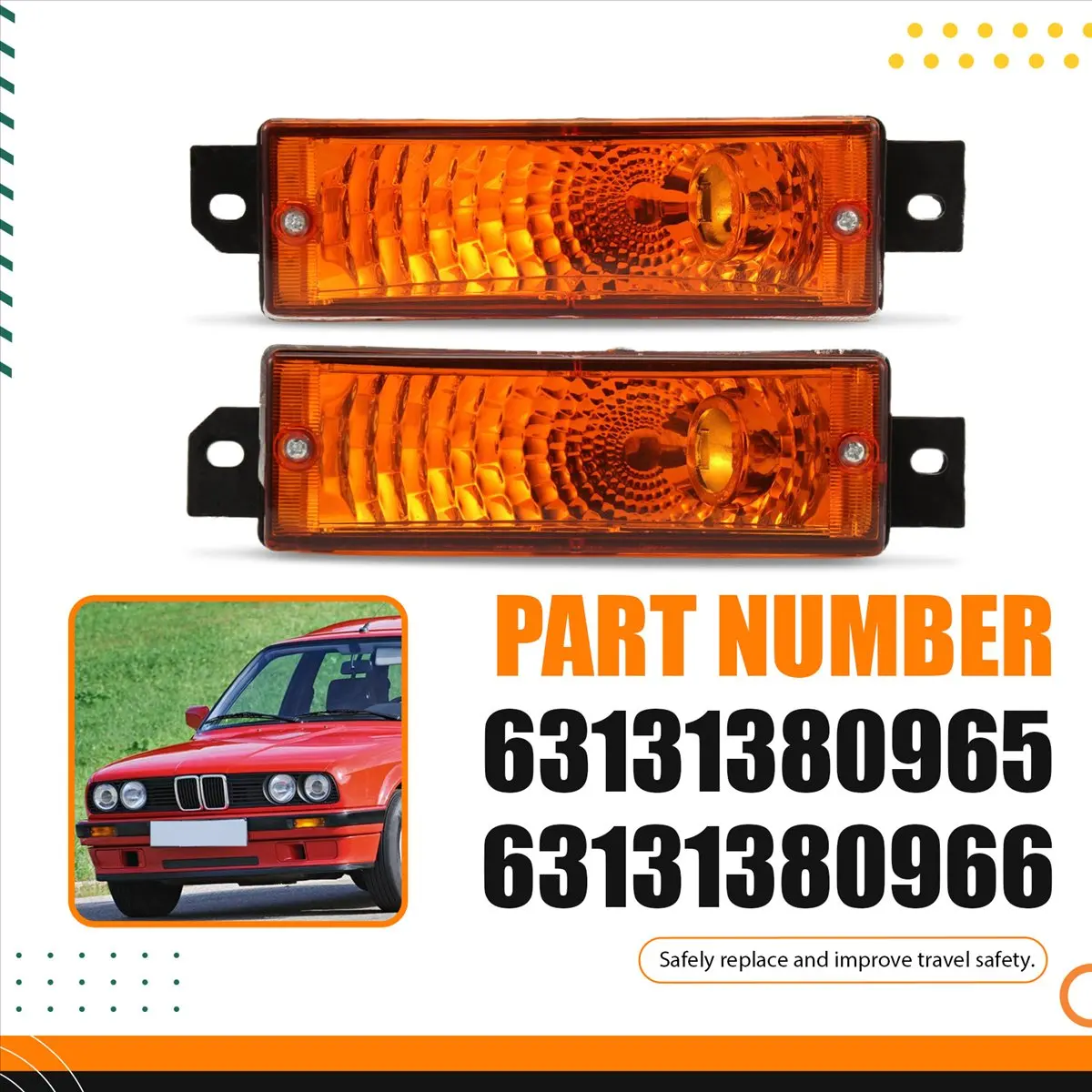 2Pcs LH&RH Front Turn Signals Indicators Corners Lights for BMW Main in Car Light
2Pcs LH&RH Front Turn Signals Indicators Corners Lights for BMW Main in Car Light