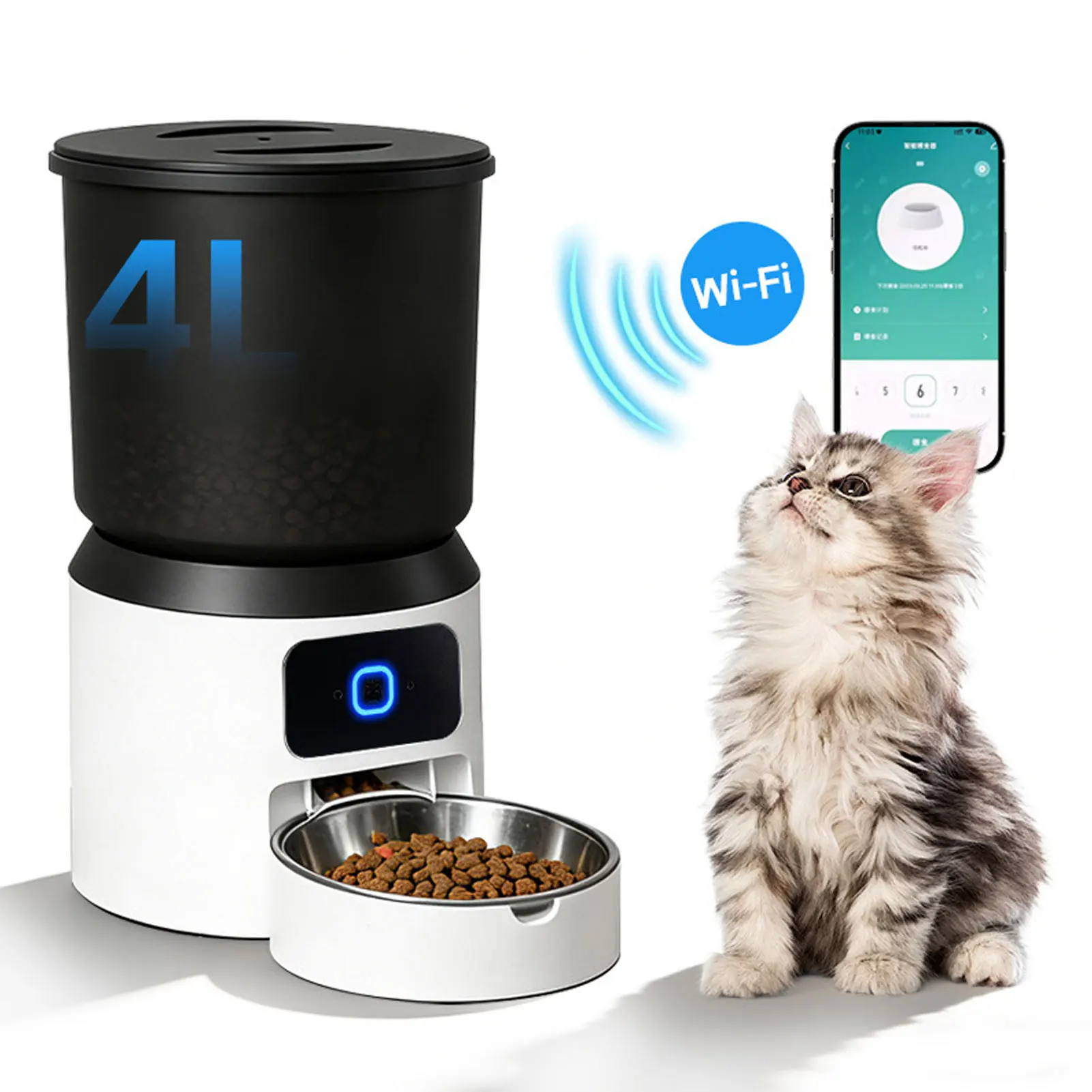 Автоматическая кормушка для кошек и собак, 4 л, большая емкость, Wi-Fi, умное управление через приложение, LED-индикатор
Автоматическая кормушка для кошек и собак, 4 л, большая емкость, Wi-Fi, умное управление через приложение, LED-индикатор