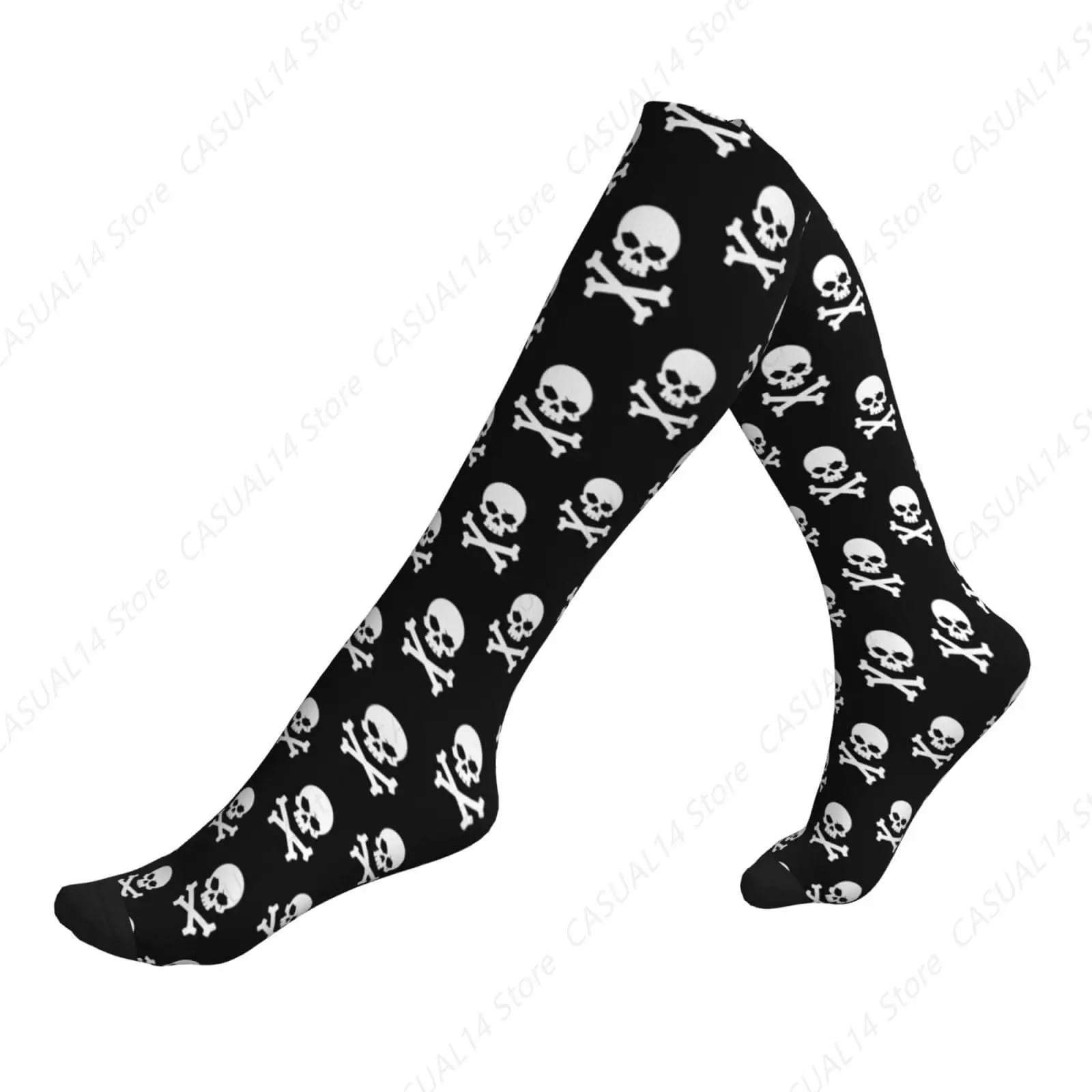 Black White Skull Compression Socks Women Men, Calf Knee High Socks For Athletic Running Cycling Nurse
Black White Skull Compression Socks Women Men, Calf Knee High Socks For Athletic Running Cycling Nurse