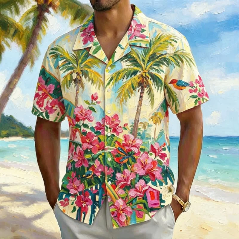 Men's Vibrant Jungle Print Hawaiian Shirt, Lively Vacation Style for Summer Events, Outdoor Trips, Relaxed Looks & Everyday Use
Men's Vibrant Jungle Print Hawaiian Shirt, Lively Vacation Style for Summer Events, Outdoor Trips, Relaxed Looks & Everyday Use