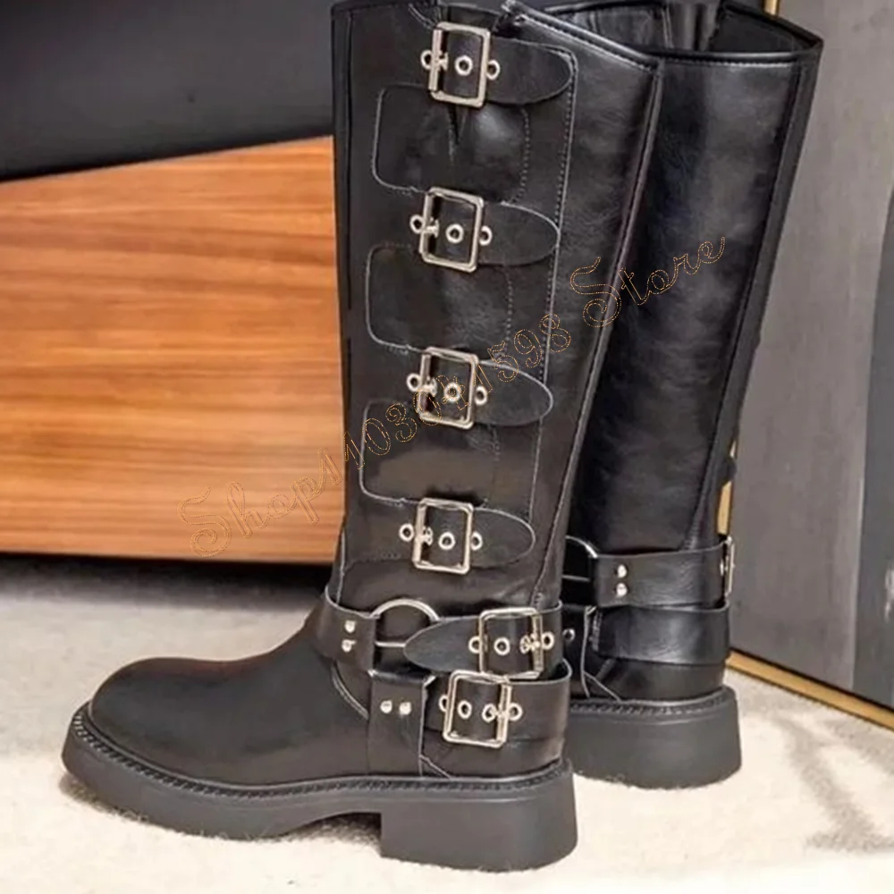 Round Toe Buckle Decor Sexy Boots Slip on Matte Leather Thick Heel High Heel Shoes for Women Heels 2025 New Zapatos Para Mujere
Round Toe Buckle Decor Sexy Boots Slip on Matte Leather Thick Heel High Heel Shoes for Women Heels 2025 New Zapatos Para Mujere