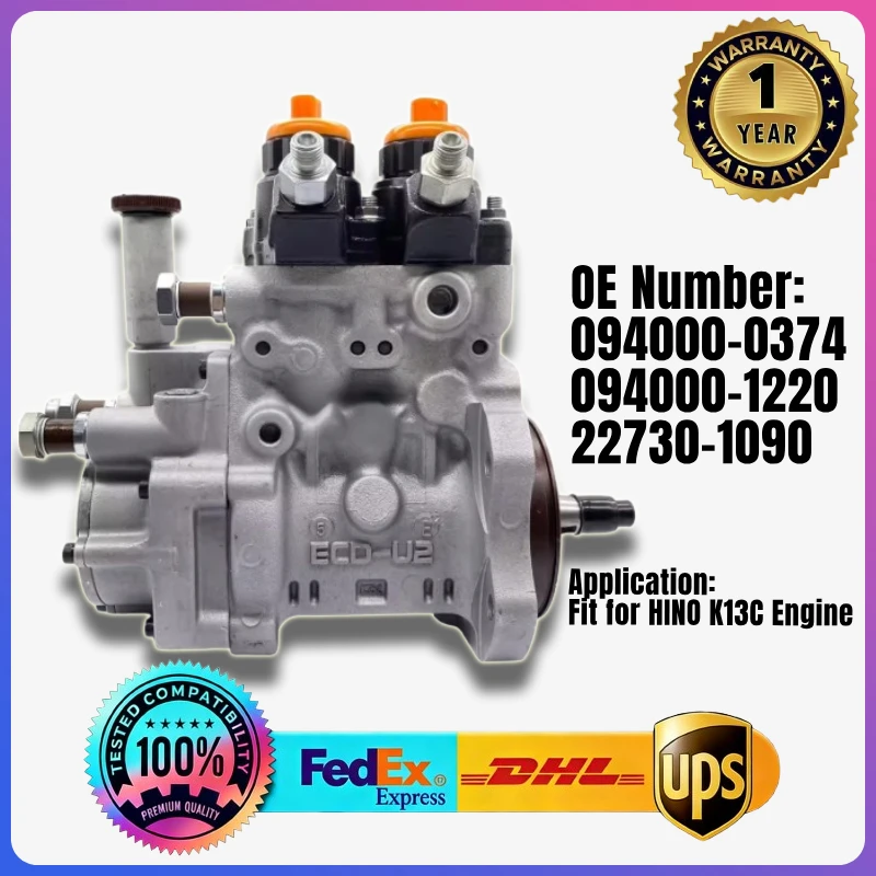 094000-0374 22730-1090 094000-1220 Fuel Injection Pump for HINO K13C Engine
094000-0374 22730-1090 094000-1220 Fuel Injection Pump for HINO K13C Engine