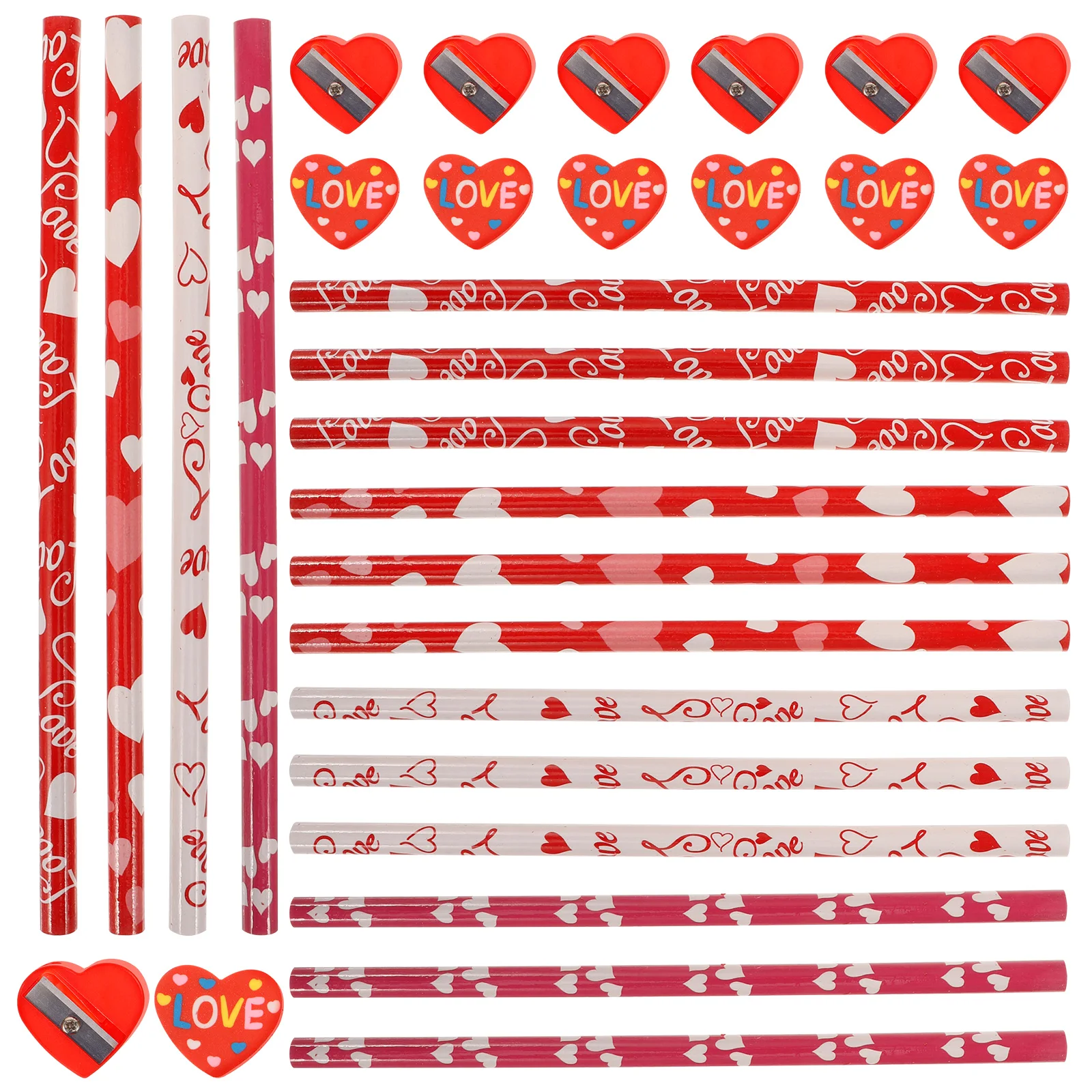 60pcs Valentine Day Pencil Set Heart Shaped Erasers Pencil Sharpener Stationery Gift Kids School Office Valentines Gifts Girls
60pcs Valentine Day Pencil Set Heart Shaped Erasers Pencil Sharpener Stationery Gift Kids School Office Valentines Gifts Girls