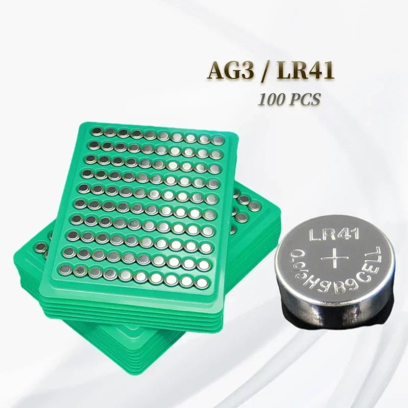 NEW 100PCS Coin Alkaline Battery AG3 1.55V Button Batteries LR41 SR41 192 CX41 392 L736 384 SR41SW Calculators Watch Lamp Chain
NEW 100PCS Coin Alkaline Battery AG3 1.55V Button Batteries LR41 SR41 192 CX41 392 L736 384 SR41SW Calculators Watch Lamp Chain
